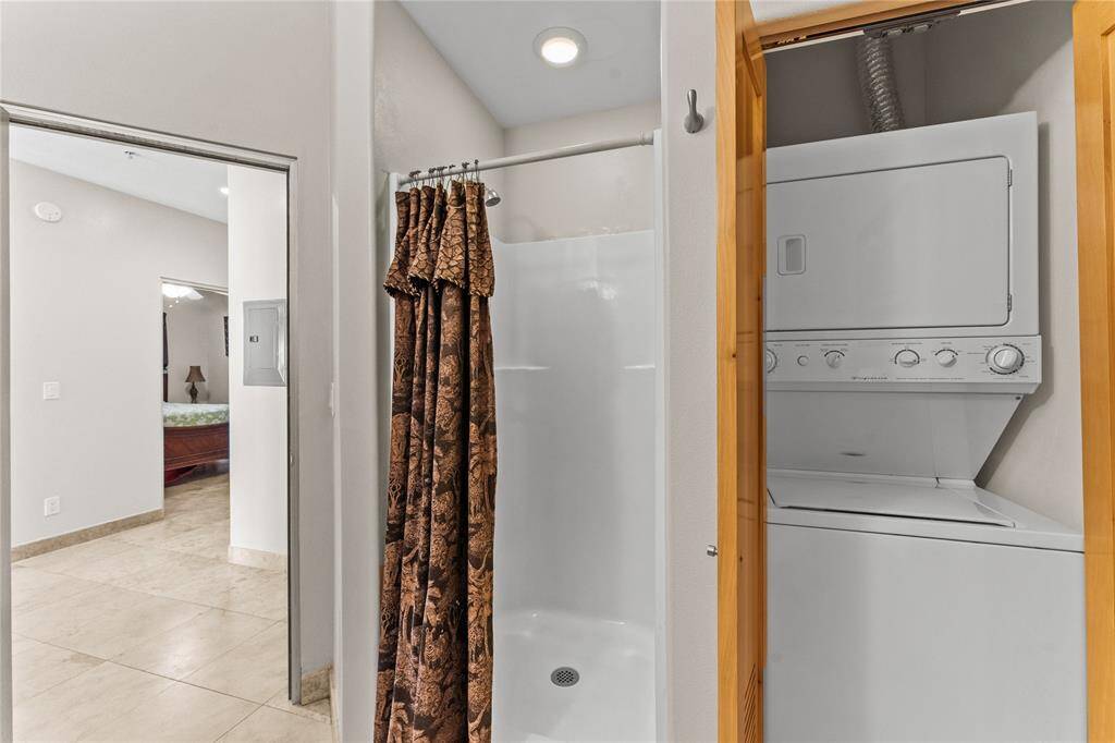 Stackable washer/dryer in shared bathroom