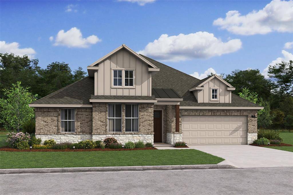 Charming Belfast ESP design by K. Hovnanian Homes in elevation RA built in Waverly Place. (*Artist rendering used for illustration purposes only.)