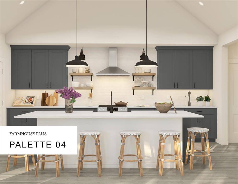 Farmhouse Look Palette 4: Primary Bathroom Selection Sheet (*Artist rendering used for illustration purposes only.)