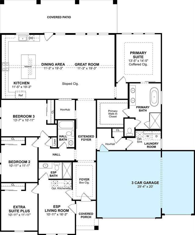 The Belfast ESP floor plan by K. Hovnanian Homes. 1st Floor shown. *Prices, plans, dimensions, features, specifications, materials, and availability of homes or communities are subject to change without notice or obligation.