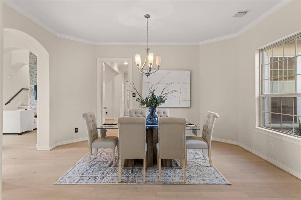 Spacious dining room perfect for a grand table.