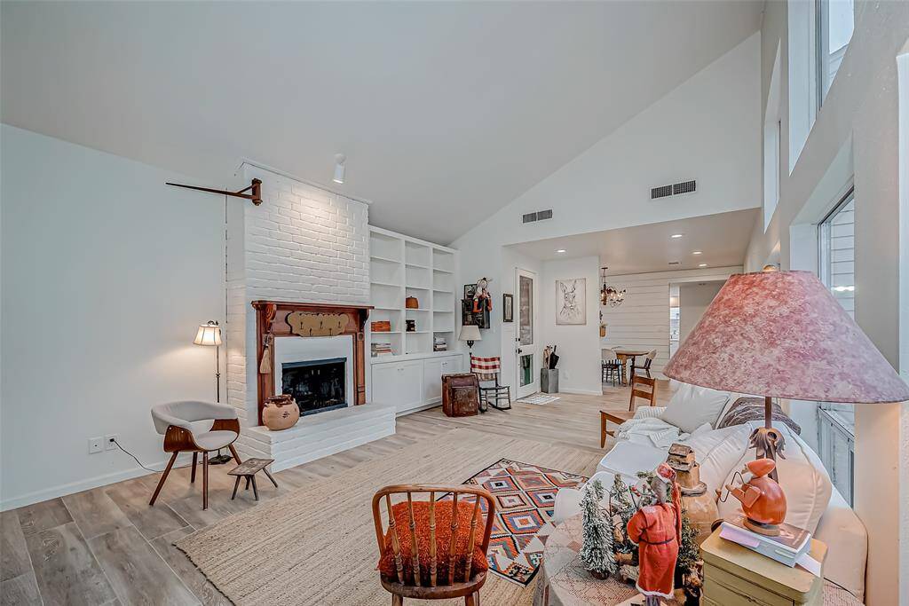 Family Room with fireplace and built-ins