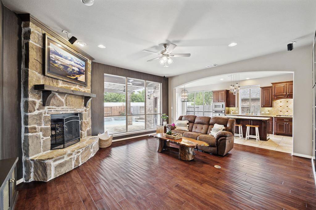 View towards Kitchen showing large island for casual dining.