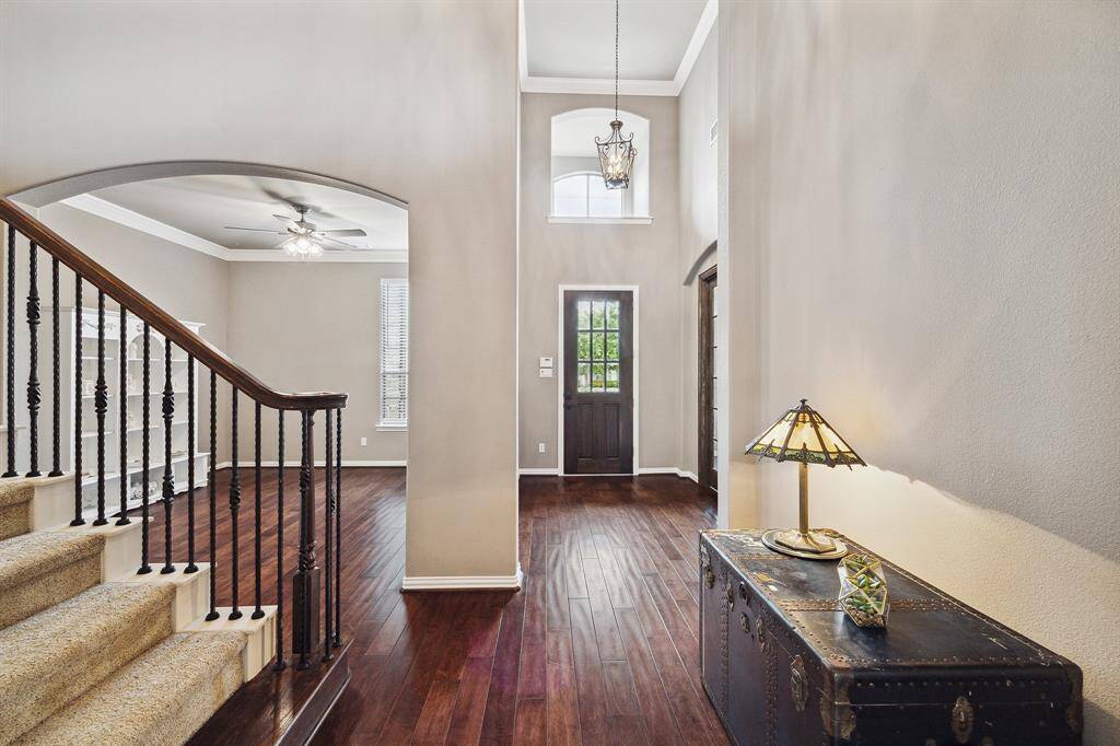 View towards two story front entry.