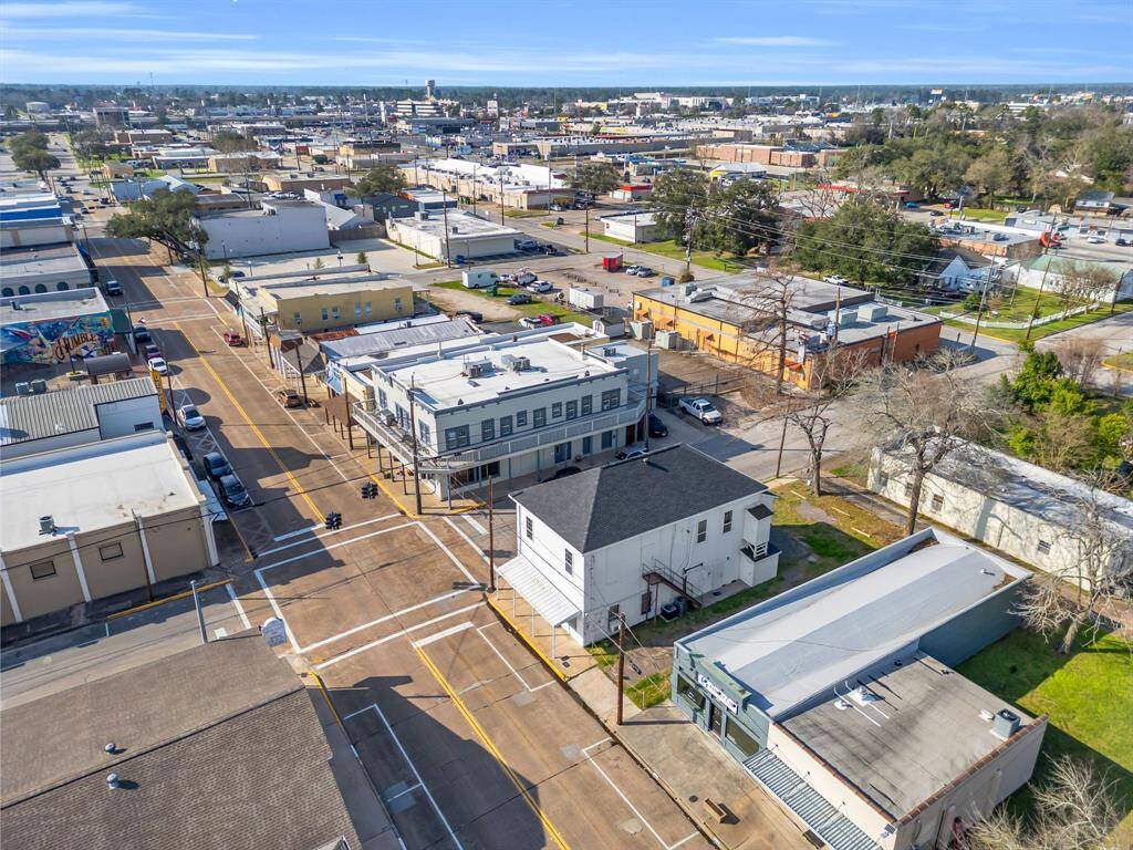 Aerial view looking northwest
