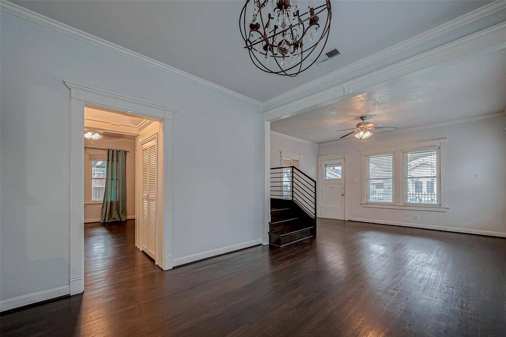 Open concept Living and Dining area virtually staged