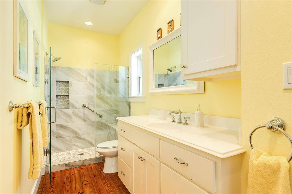 Updated walk in shower off primary suite.