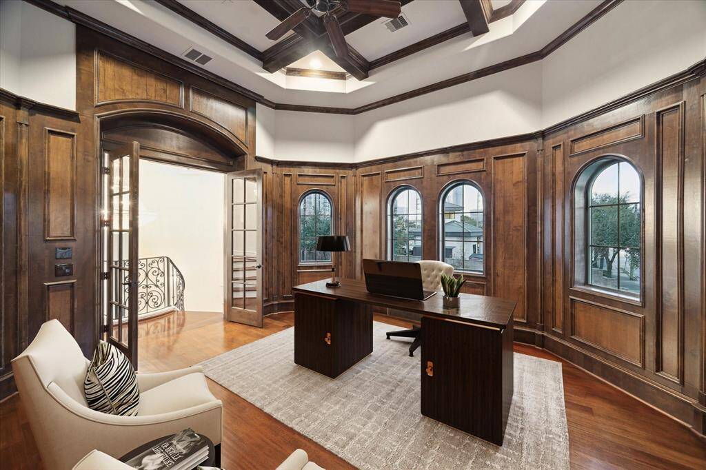 Virtually staged library/office