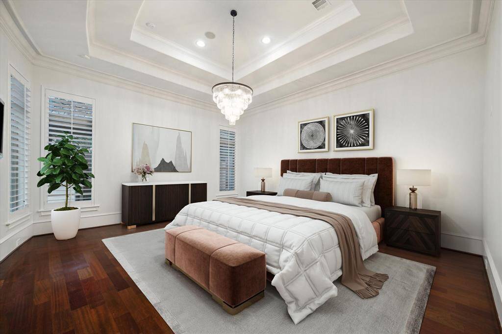 Virtually staged primary bedroom - 1st floor