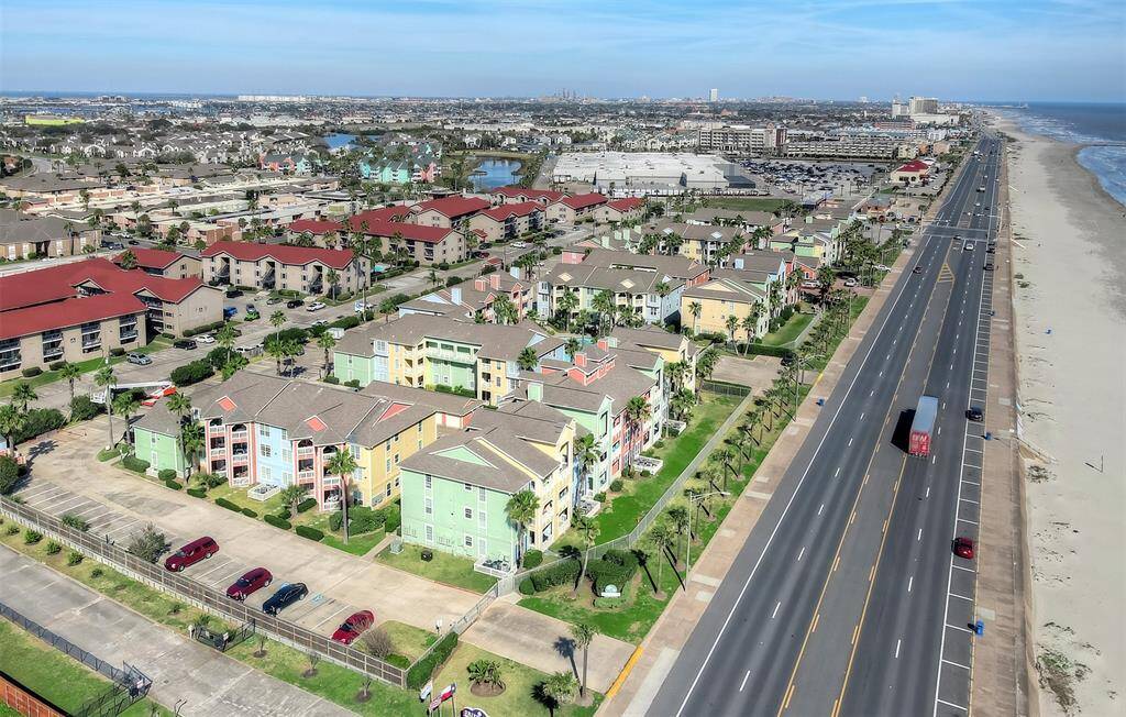 Aerial view of the west side of the property.