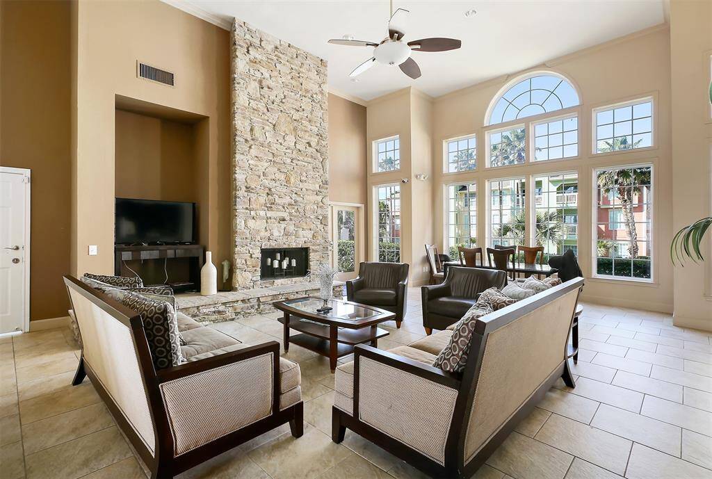 The lobby and clubhouse area is a nice gathering spot.