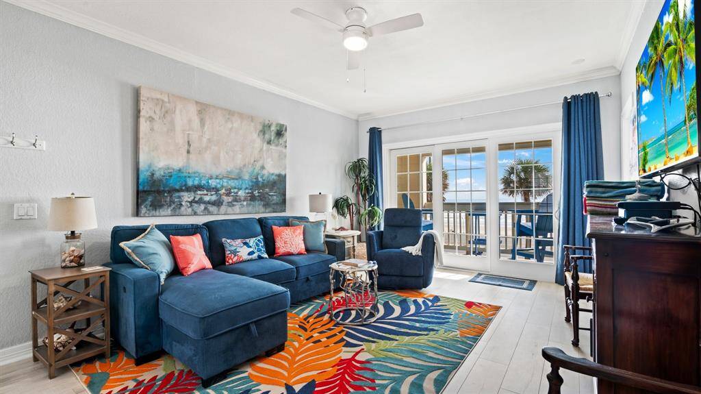 Living room is spacious and inviting.