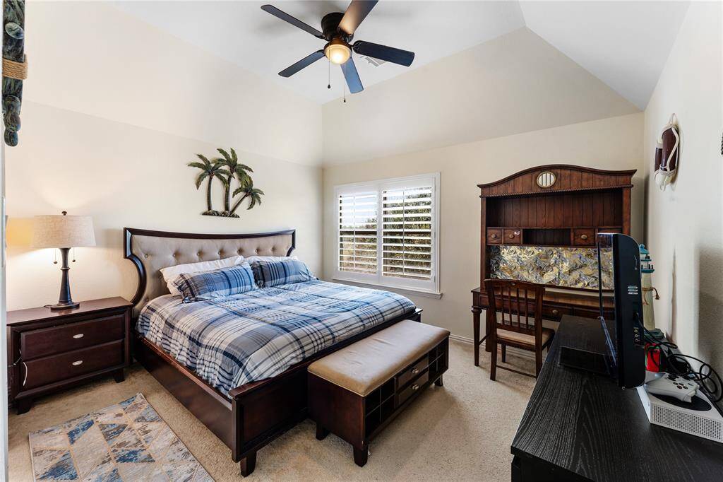 The secondary bedroom is thoughtfully connected to the Jack and Jill bathroom, offering both convenience and privacy for family members. This well-appointed space provides easy access to the shared bathroom while maintaining a cozy, functional layout.