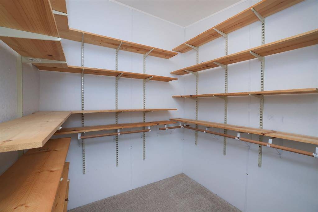 Walk-in closet for primary.