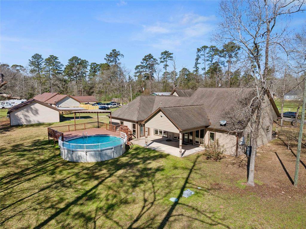 Side view of house and pool