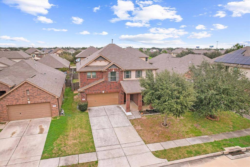 Front aerial view of the home