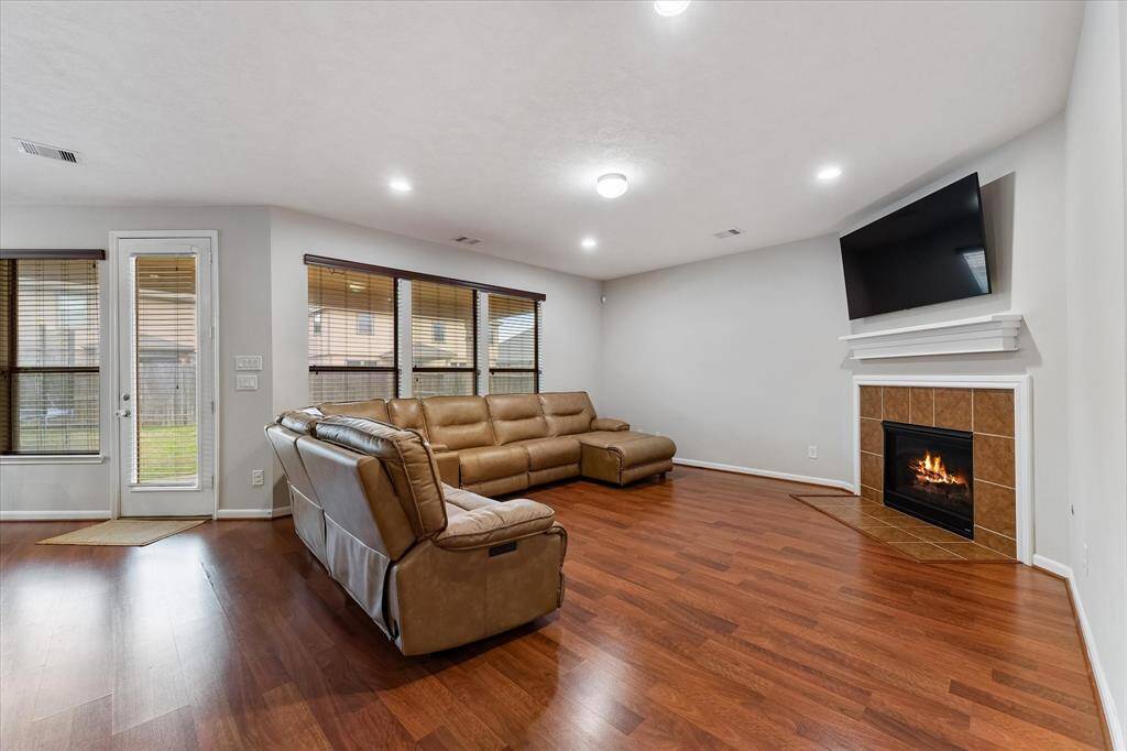 Cozy fireplace in the living room