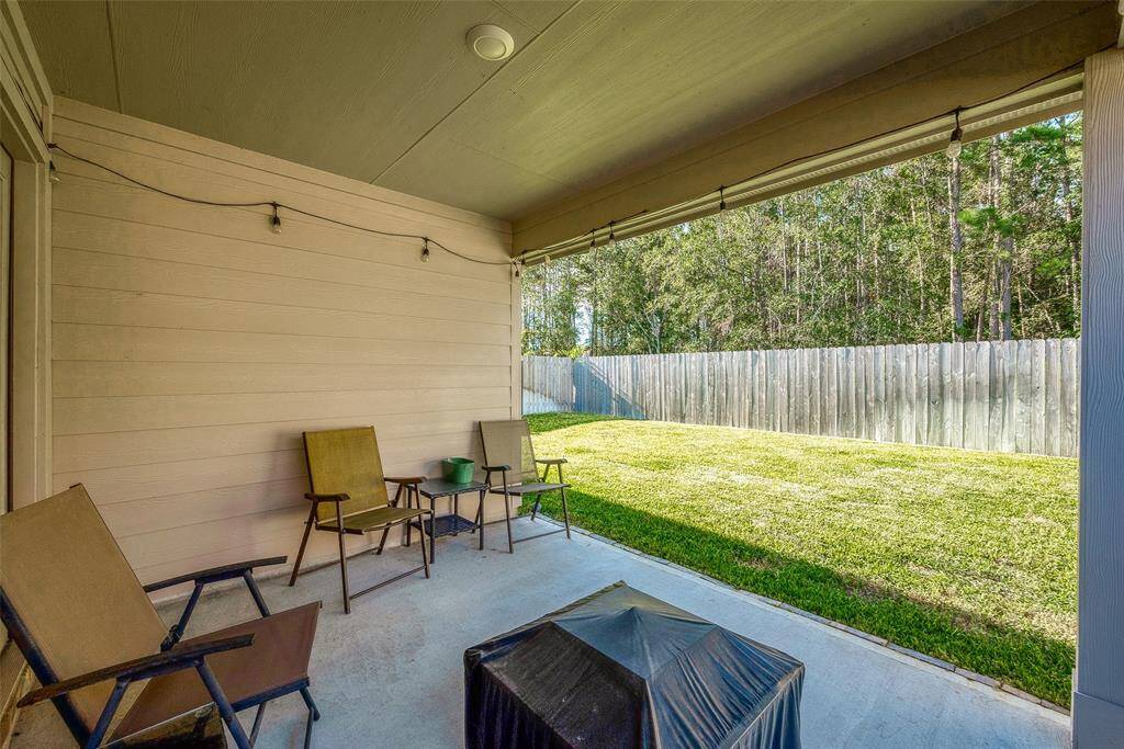 View of backyard from the walk-out patio.