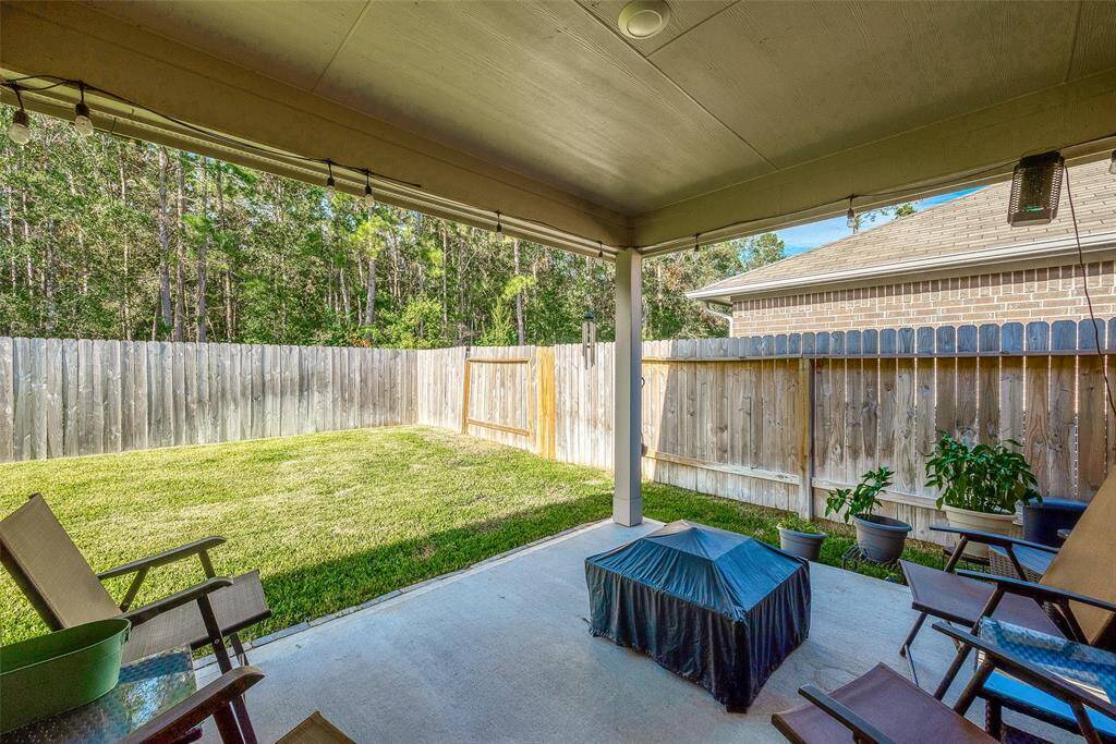 View of backyard from the walk-out patio.