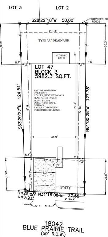 18042 Blue Prairie Trail ~ preliminary plot plan