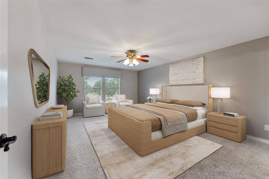 Primary bedroom.  The perfect retreat.  Virtually staged