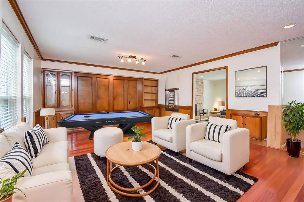 The dining room with a bay is light and bright and plenty big for your dining set.  It also has brand new carpet. (Virtually staged)