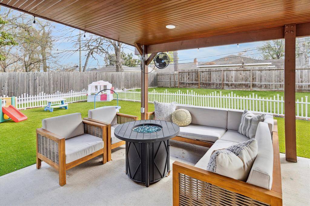 Outdoor space is perfect for small gatherings or entertaining with friends and family.