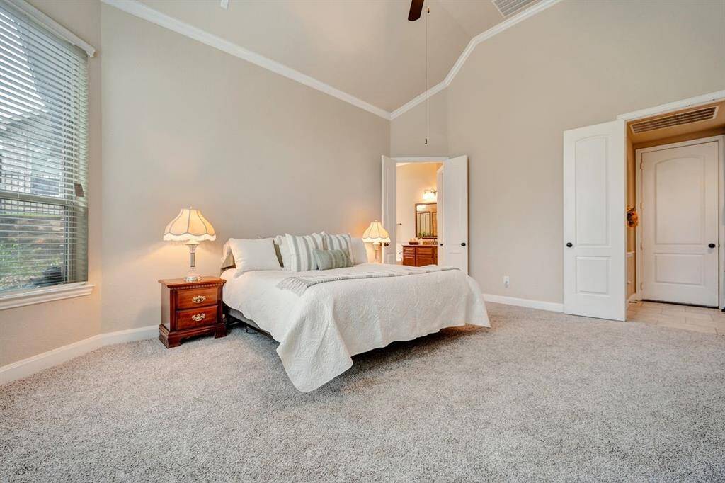 Walk through the double doors into the owners retreat!