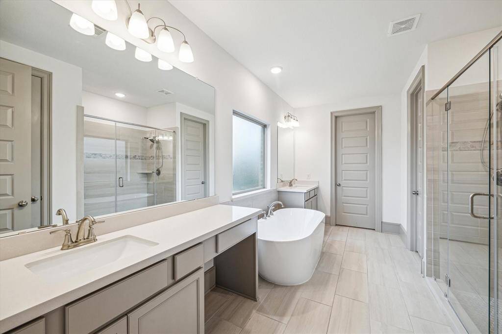 Primary bathroom with double sinks