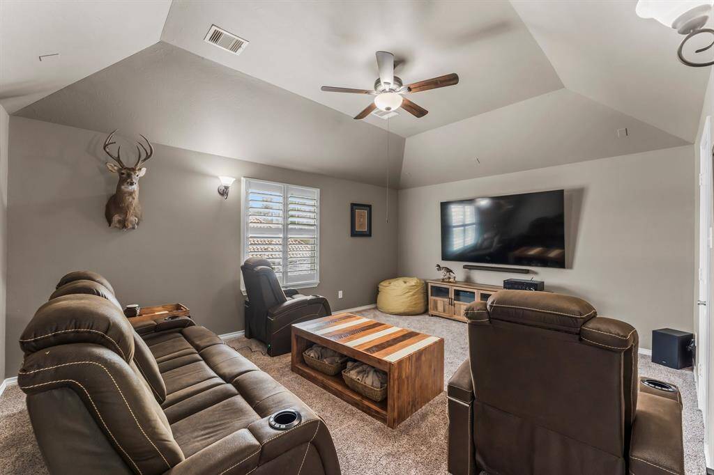 The media room is large and roomy to gather your favorite people and watch your favorite movies are play video games!