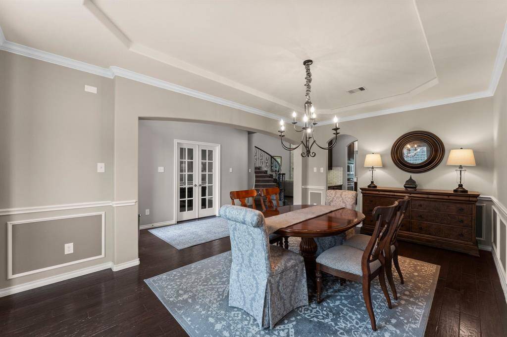 The formal dining room has easy access to the kitchen.