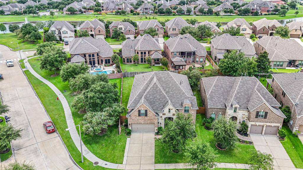 Aerial View of the Home Located on a Corner Lot
