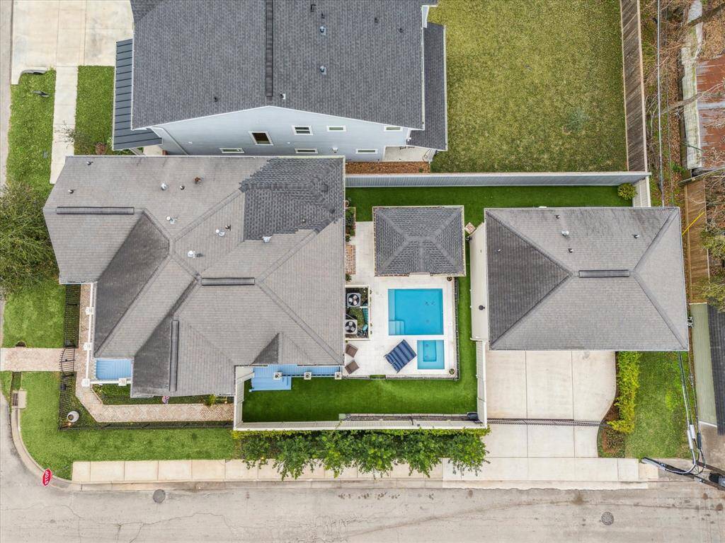 Arial view of the amazing corner lot.