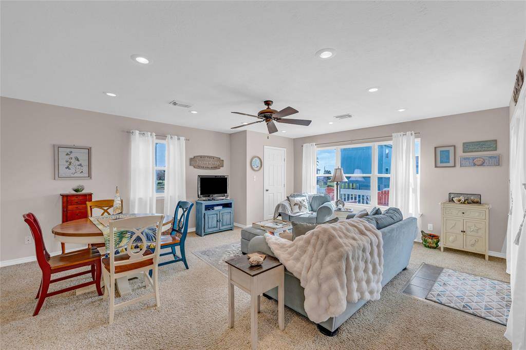 See the beach from the living area.