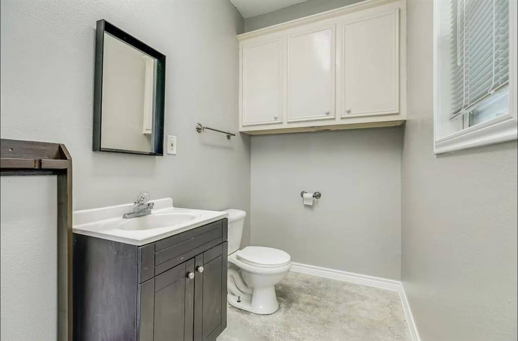 You have a half bath conveniently located on the lower level.