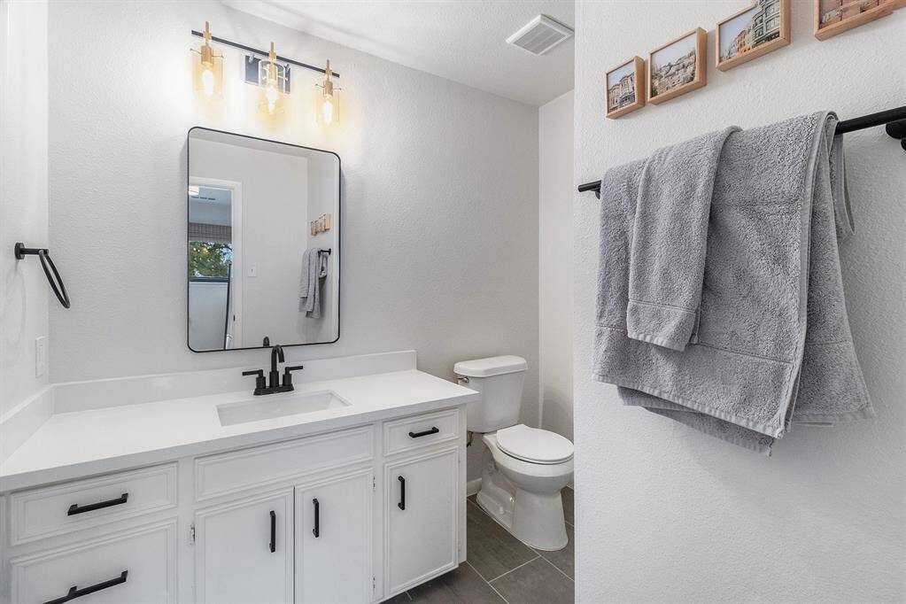 Private updated bathroom with walk in shower