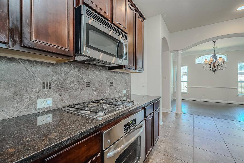 Stainless steel appliances and granite countertops