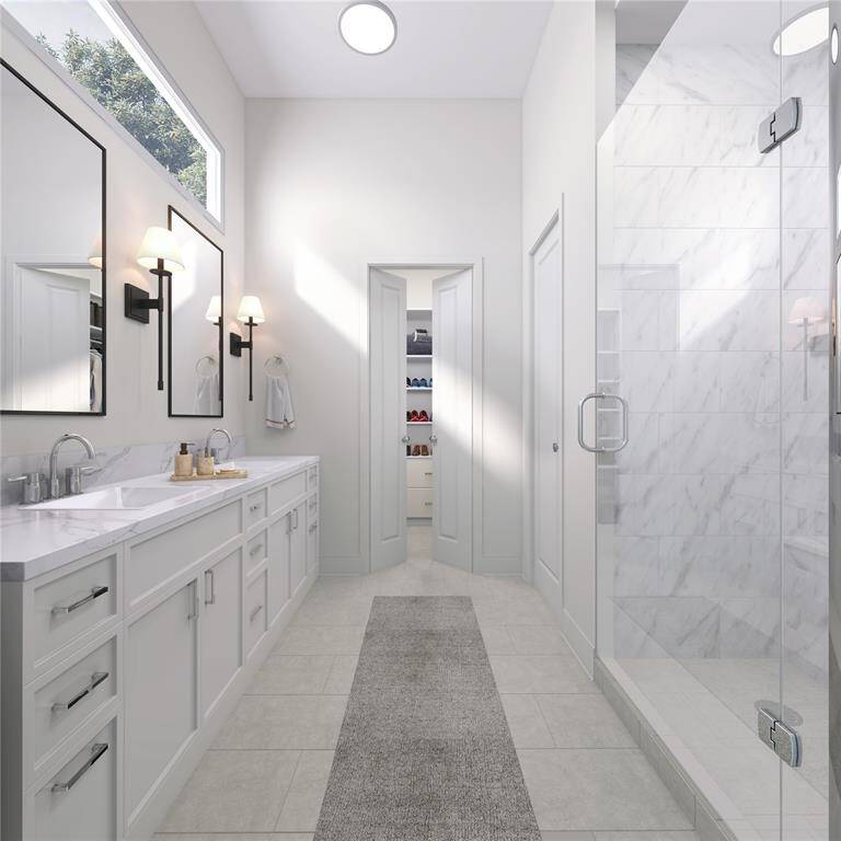 A convenient secondary guest bath with a thoughtful layout. Designed for comfort and efficiency, this space is perfect for accommodating family or visitors while maintaining the home's aesthetic.