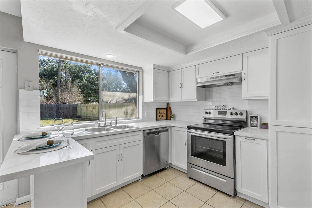 Stainless steel appliances.  New dishwasher coming soon.