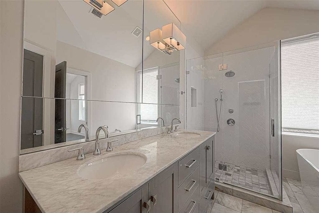 Primary bathroom double sinks