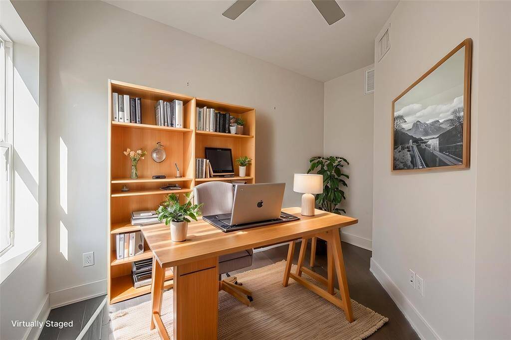 Study is located in the back of the home on the first floor.