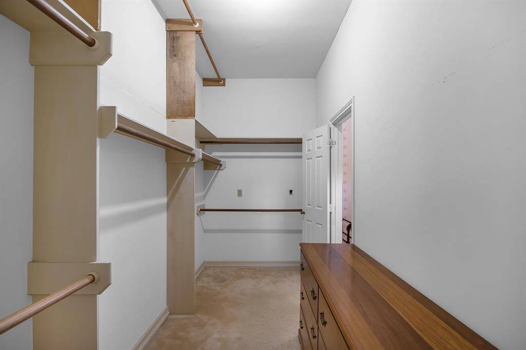 The primary closet is very spacious