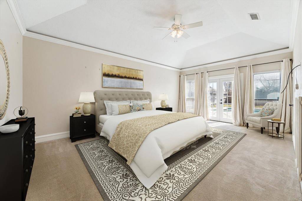 Virtual staging for the primary bedroom - what a tranquil retreat.