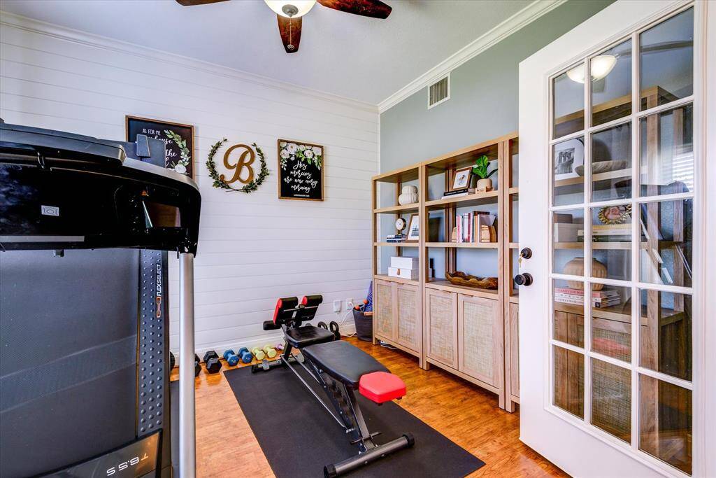 Office space in front of home has double doors and can be used for just about any purpose your home requires!