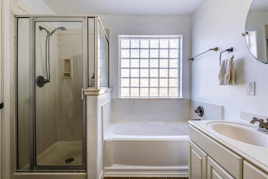 Soaking tub AND separate shower; you choose what your heart and mind need each day!