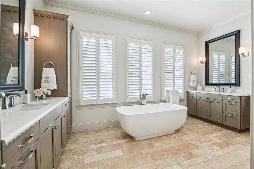 You will feel pampered in this Primary Bath which has been updated by the sellers. Recent quart counters and plumbing fixures are pretty as a picture.