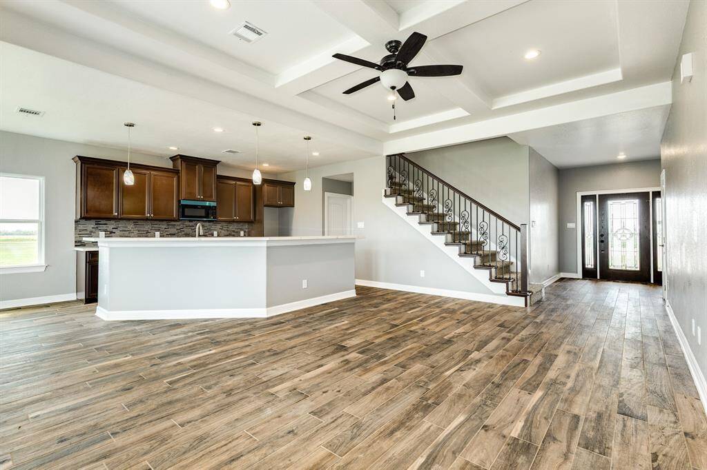 Living room open to kitchen