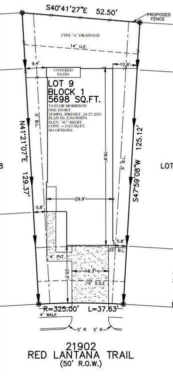 21902 Red Lantana Trail preliminary plot plan