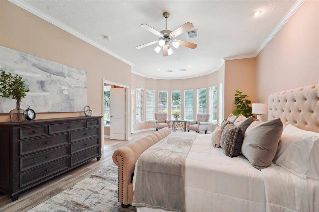 This private owner's retreat offers a tranquil space to begin and end your day, complete with a cozy sitting area, perfect for relaxation or quiet moments.
