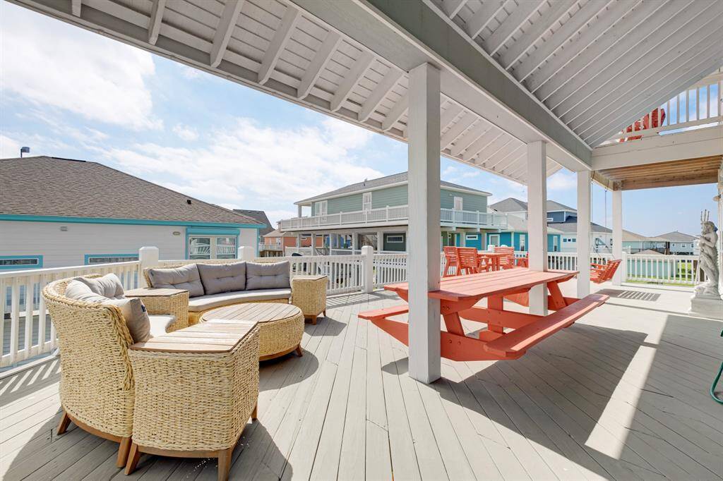 Bask in the morning sun on the inviting beachside deck.